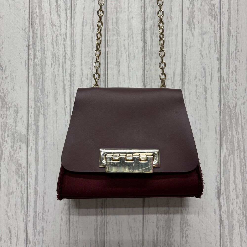 Womens Zac Posen Eartha Mini Crossbody Bag Burgundy EUC